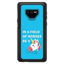 DistinctInk™ OtterBox Commuter Series Case for Apple iPhone or Samsung Galaxy - In a Field of Horses, Be a Unicorn - Blue