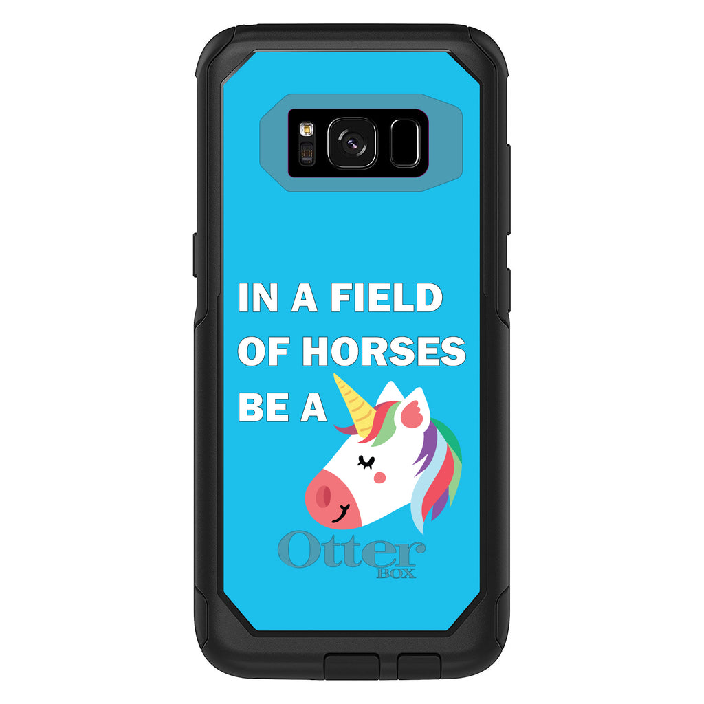 In a Field of Horses, Be a Unicorn, Blue OtterBox Commuter Case for iPhone & Galaxy, view 10