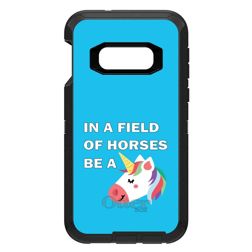 In a Field of Horses, Be a Unicorn, Blue OtterBox Defender Case for iPhone & Galaxy, view 10