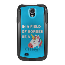 DistinctInk™ OtterBox Commuter Series Case for Apple iPhone or Samsung Galaxy - In a Field of Horses, Be a Unicorn - Blue