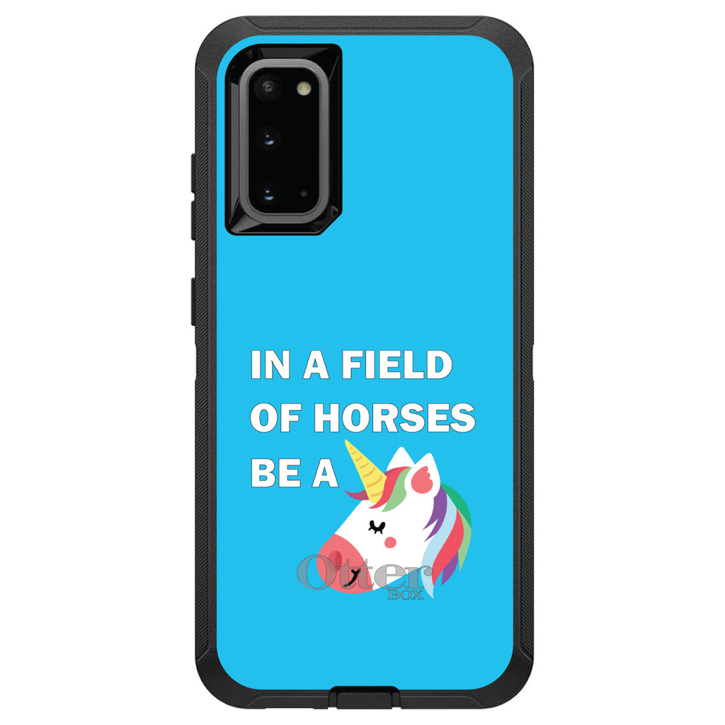 In a Field of Horses, Be a Unicorn, Blue OtterBox Defender Case for iPhone & Galaxy, view 8