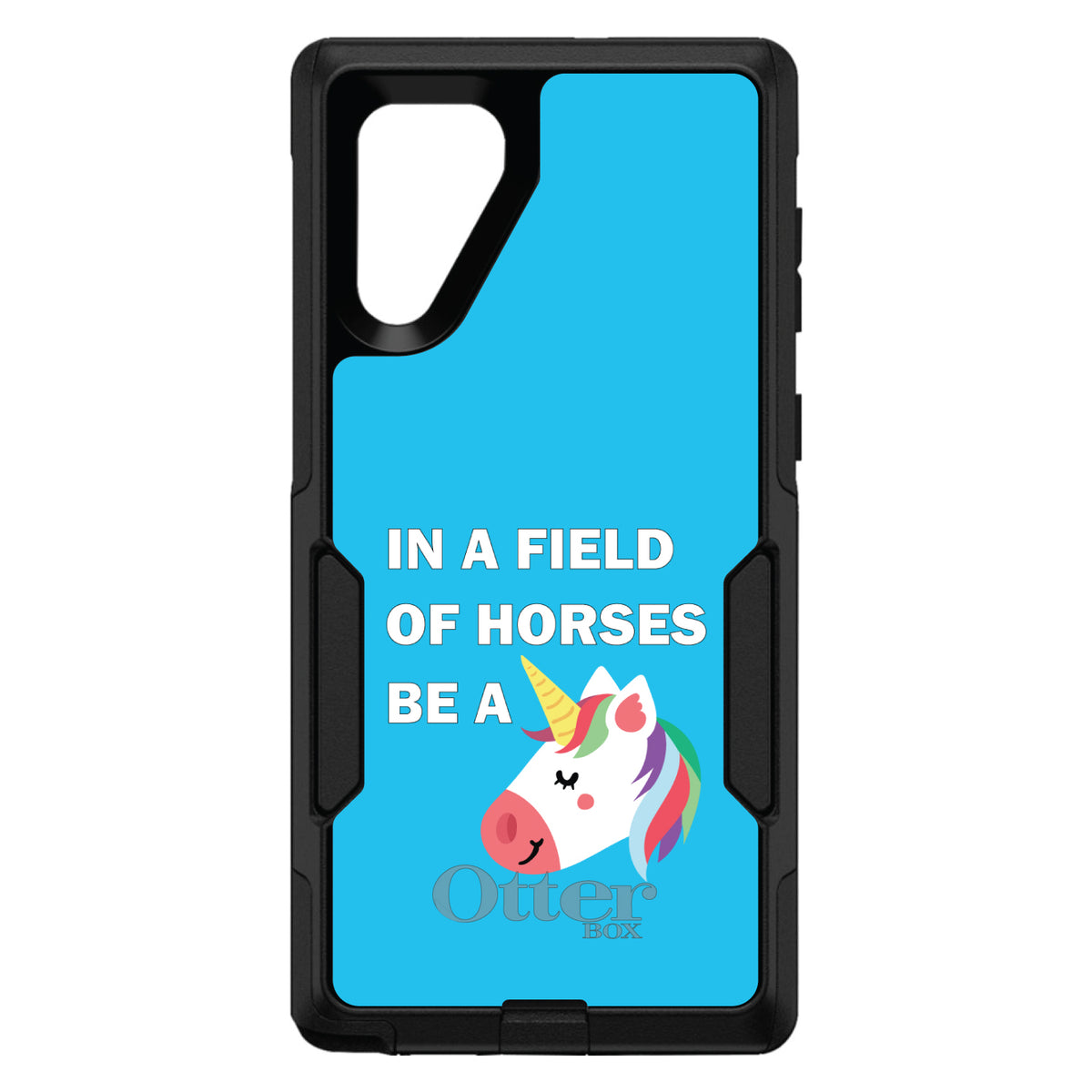 In a Field of Horses, Be a Unicorn, Blue OtterBox Commuter Case for iPhone & Galaxy, view 13
