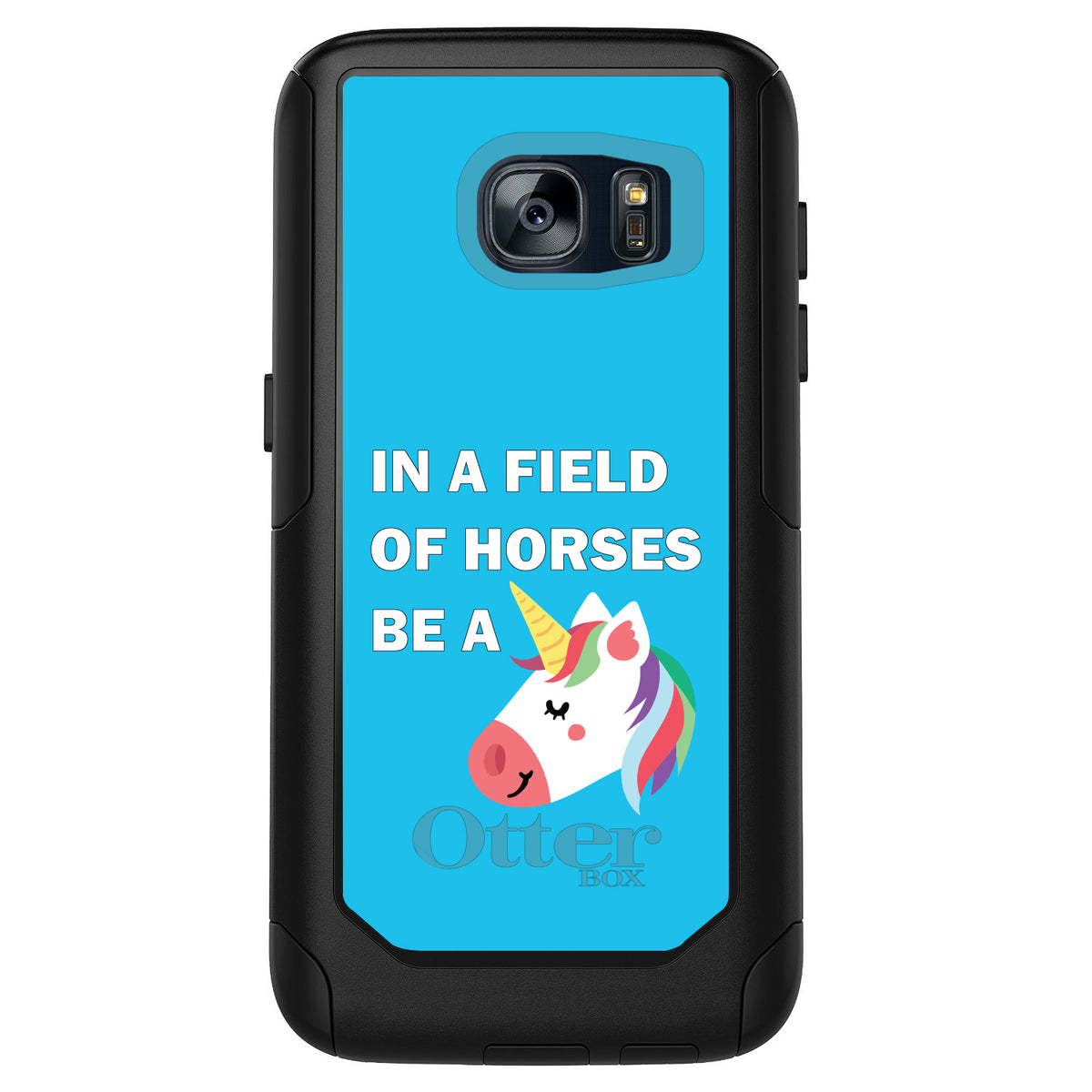 In a Field of Horses, Be a Unicorn, Blue OtterBox Commuter Case for iPhone & Galaxy, view 11