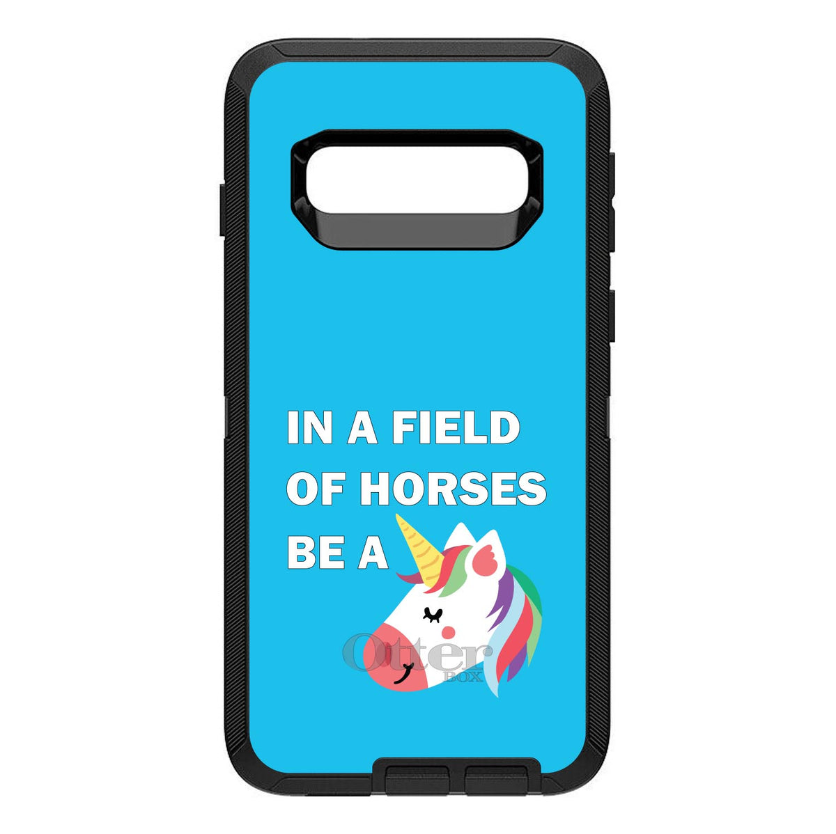 In a Field of Horses, Be a Unicorn, Blue OtterBox Defender Case for iPhone & Galaxy, view 9