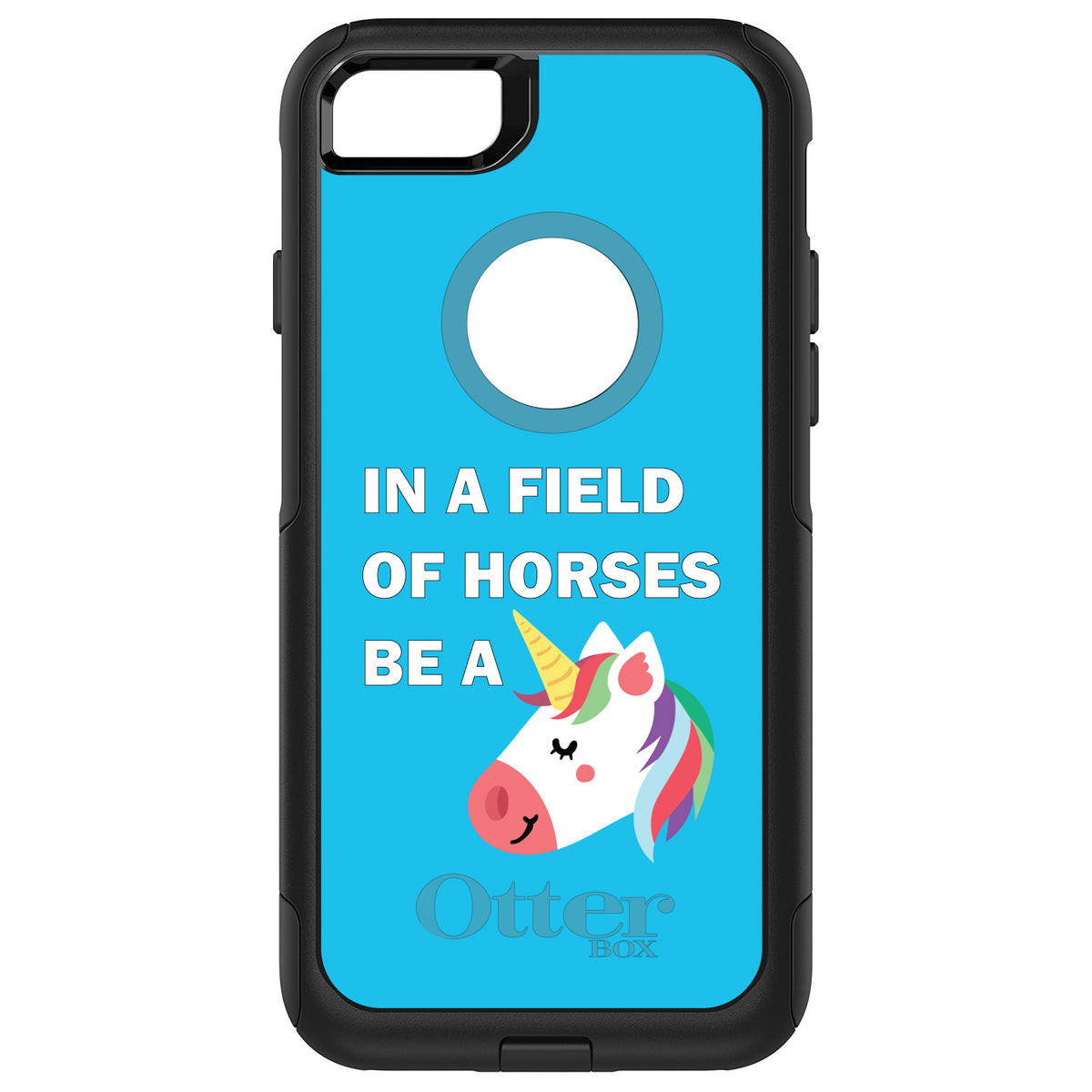 In a Field of Horses, Be a Unicorn, Blue OtterBox Commuter Case for iPhone & Galaxy