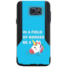 DistinctInk™ OtterBox Commuter Series Case for Apple iPhone or Samsung Galaxy - In a Field of Horses, Be a Unicorn - Blue