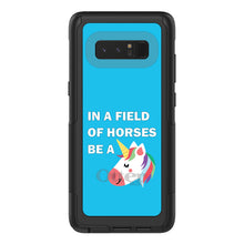 DistinctInk™ OtterBox Commuter Series Case for Apple iPhone or Samsung Galaxy - In a Field of Horses, Be a Unicorn - Blue