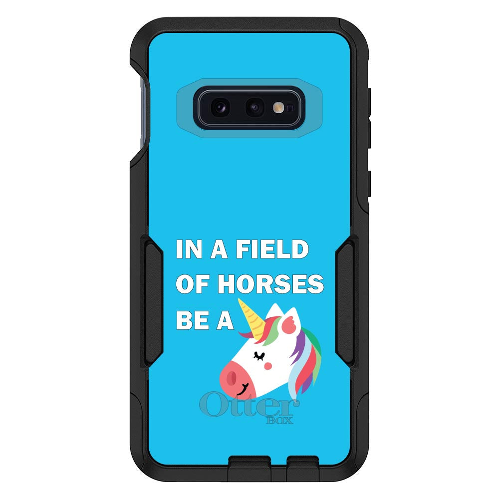 In a Field of Horses, Be a Unicorn, Blue OtterBox Commuter Case for iPhone & Galaxy, view 8