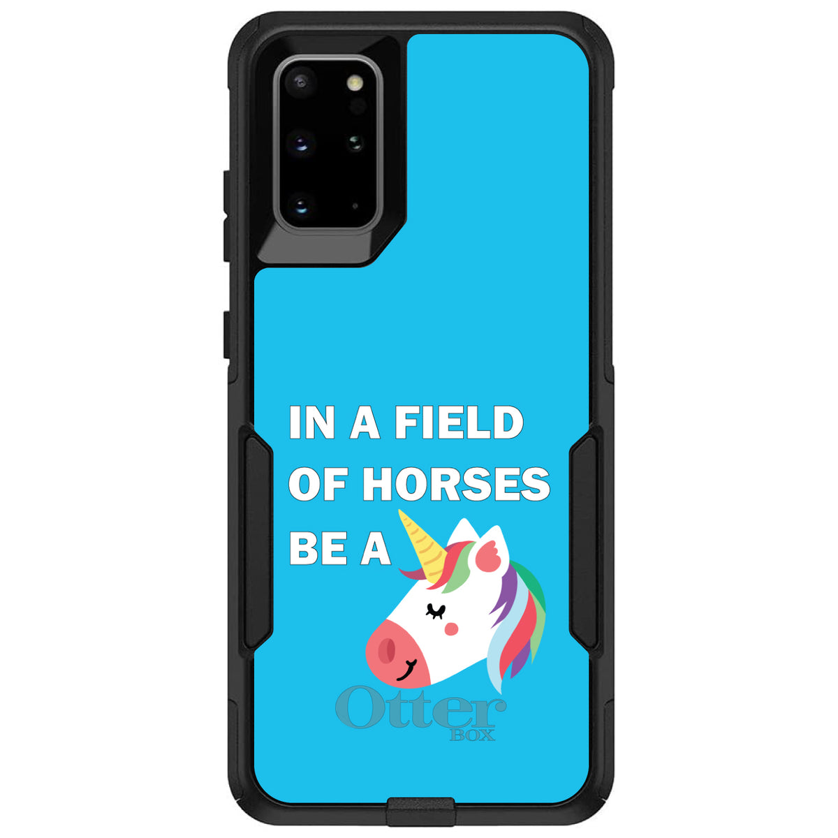 In a Field of Horses, Be a Unicorn, Blue OtterBox Commuter Case for iPhone & Galaxy, view 6