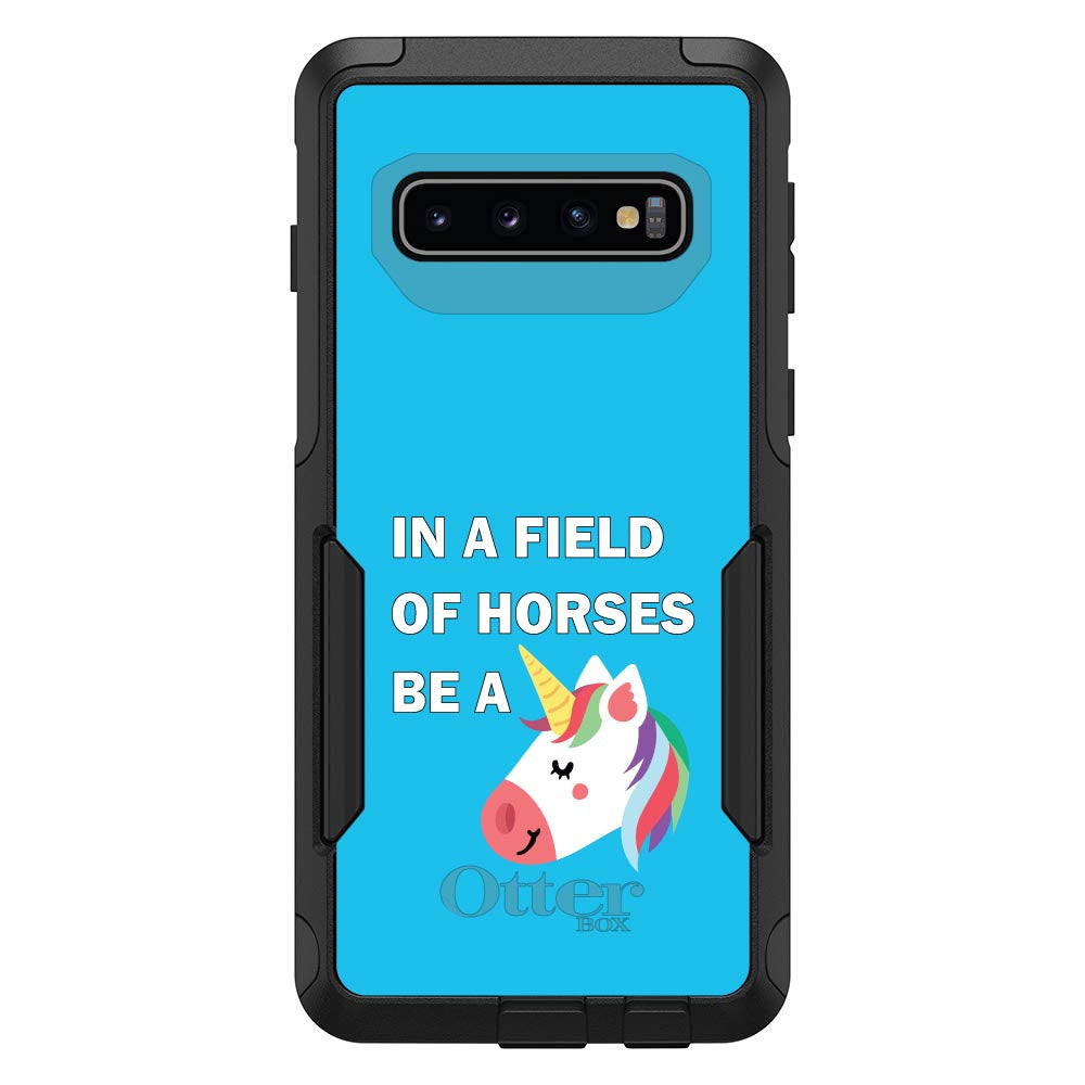 In a Field of Horses, Be a Unicorn, Blue OtterBox Commuter Case for iPhone & Galaxy, view 7