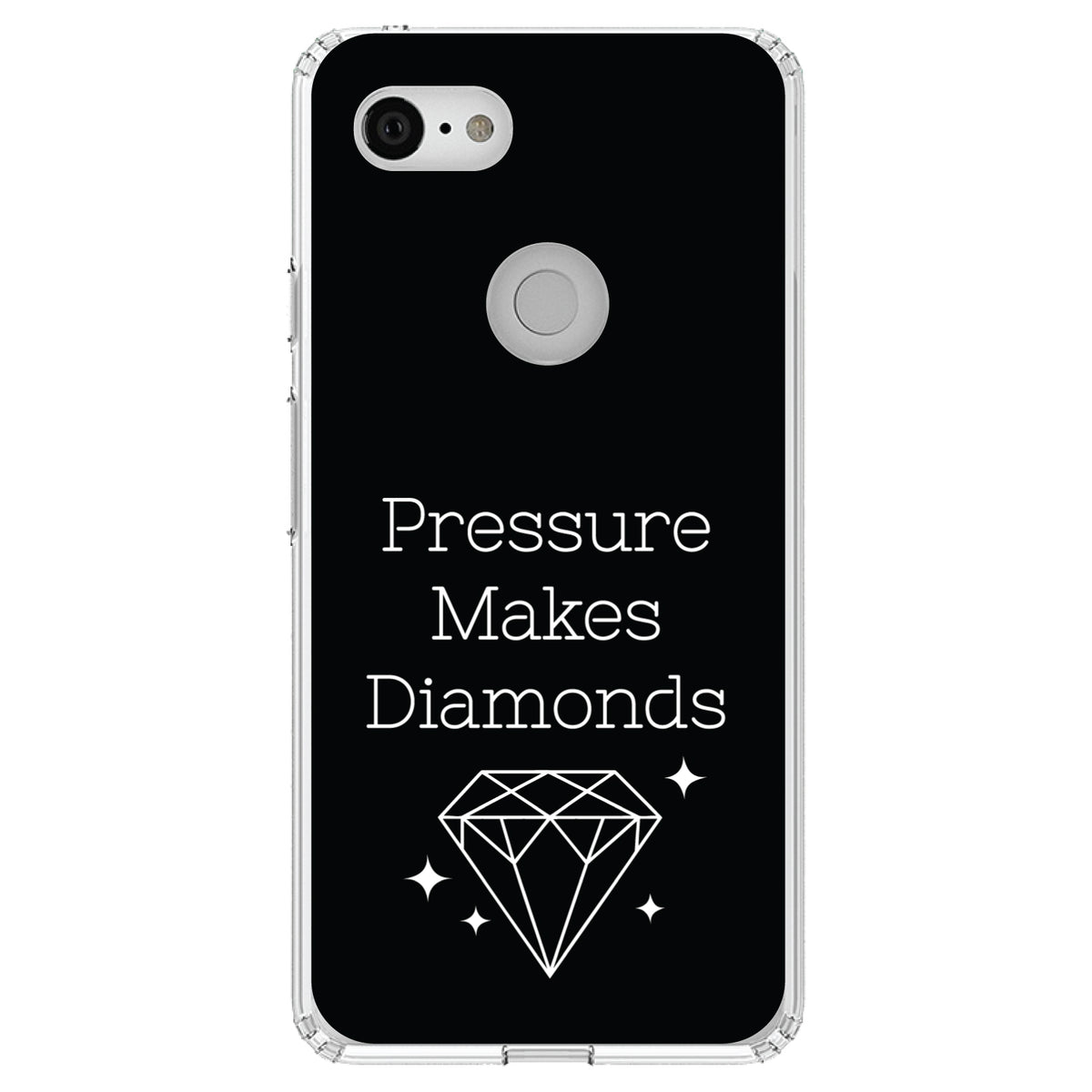 Pressure Makes Diamonds, Black / White Clear Shockproof iPhone Case, view 22