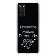 DistinctInk® Clear Shockproof Hybrid Case for Apple iPhone / Samsung Galaxy / Google Pixel - Pressure Makes Diamonds - Black / White