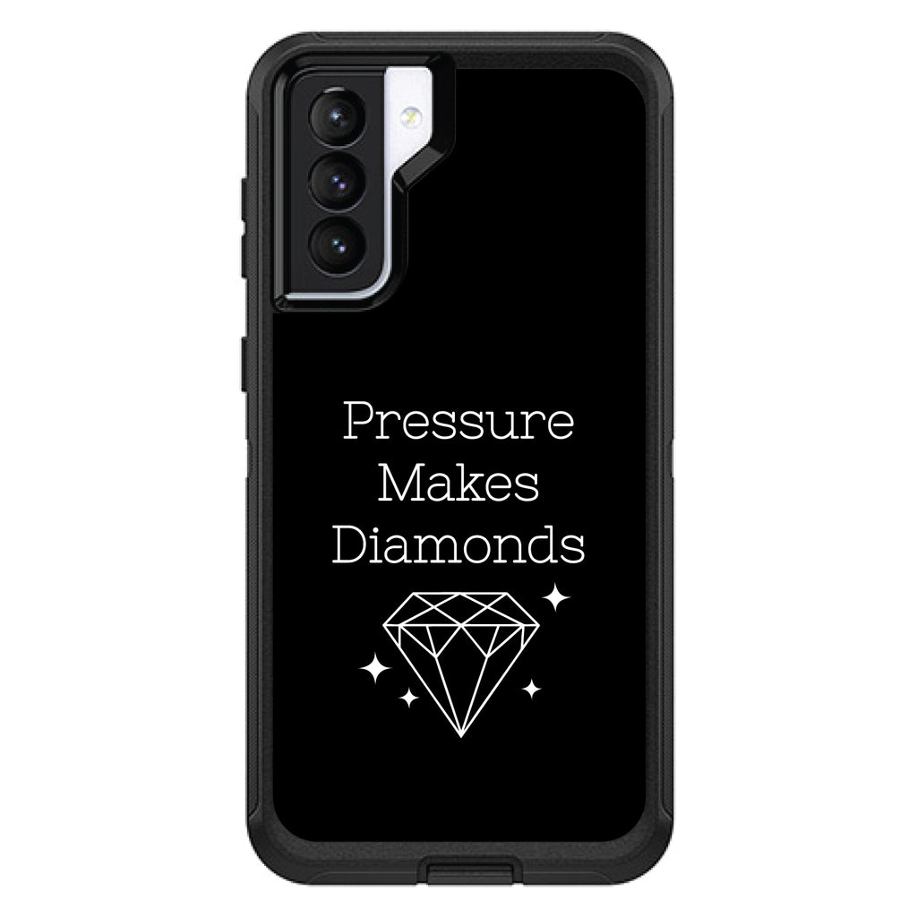 Pressure Makes Diamonds, Black / White OtterBox Defender Case for iPhone & Galaxy, view 5