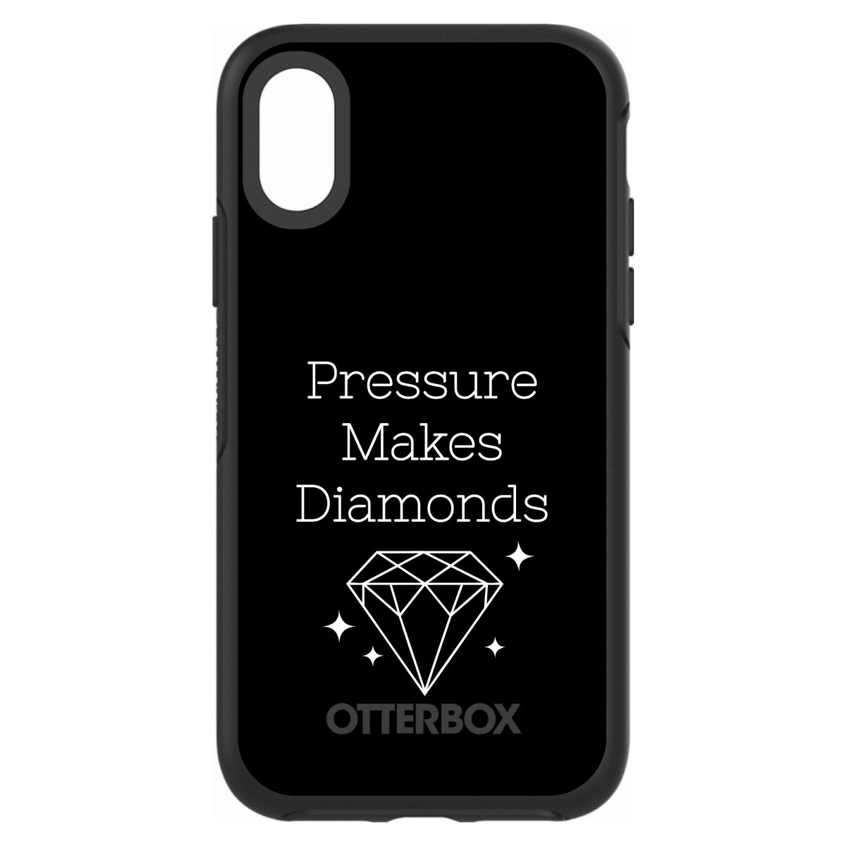 Pressure Makes Diamonds, Black / White OtterBox Symmetry Case for iPhone & Galaxy, view 4