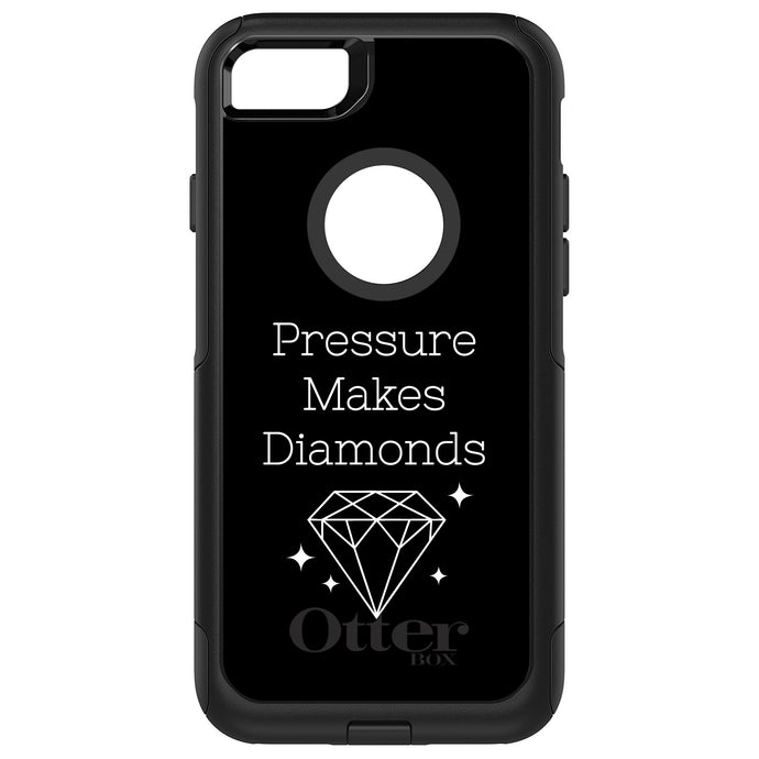 DistinctInk OtterBox Commuter Series Case for Apple iPhone or Samsung Galaxy - Pressure Makes Diamonds - Black / White