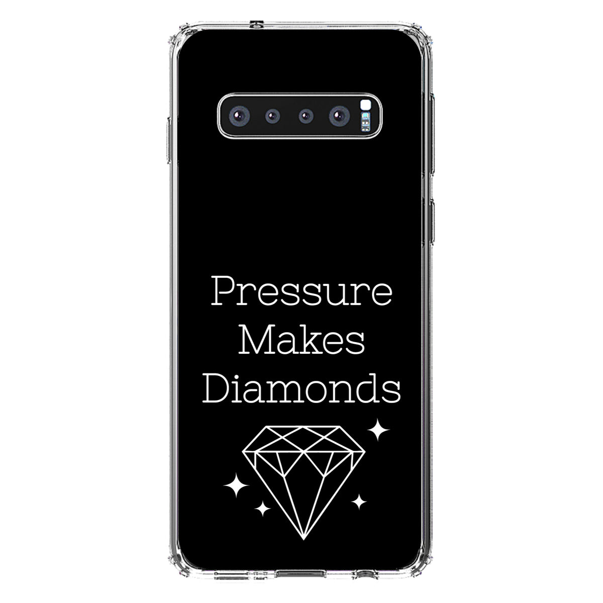 Pressure Makes Diamonds, Black / White Clear Shockproof iPhone Case, view 17