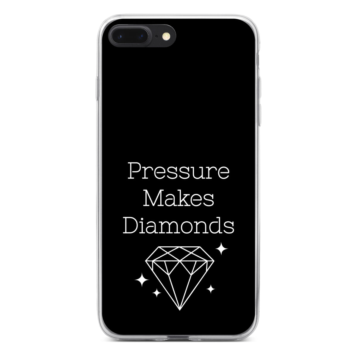 Pressure Makes Diamonds, Black / White Clear Shockproof iPhone Case, view 6
