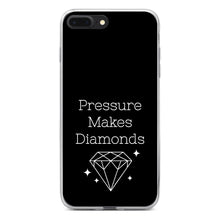 DistinctInk® Clear Shockproof Hybrid Case for Apple iPhone / Samsung Galaxy / Google Pixel - Pressure Makes Diamonds - Black / White