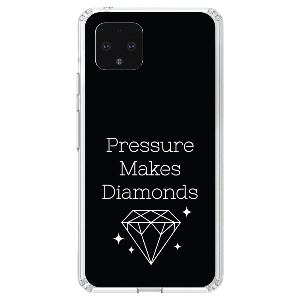 Pressure Makes Diamonds, Black / White Clear Shockproof iPhone Case, view 23