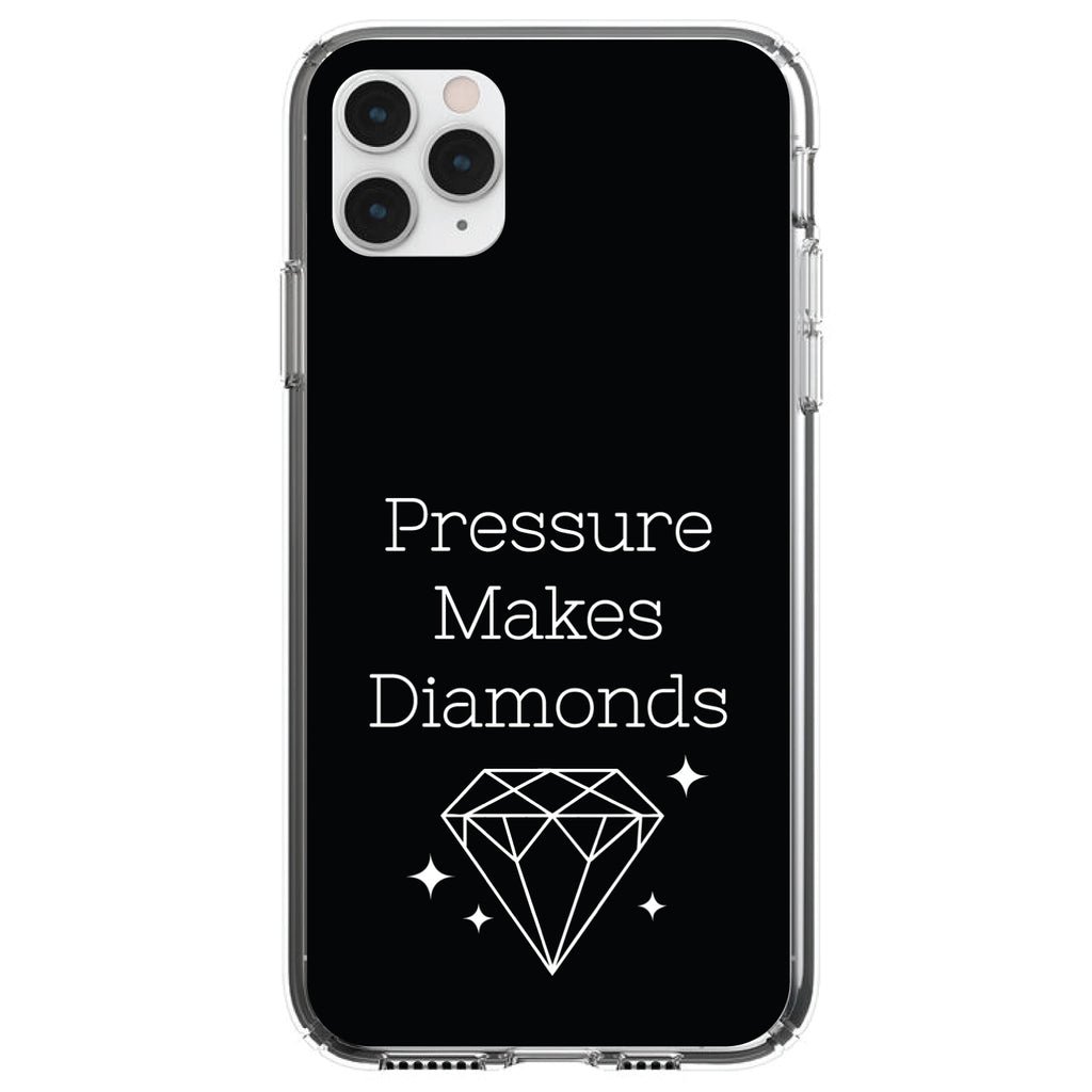Pressure Makes Diamonds, Black / White Clear Shockproof iPhone Case