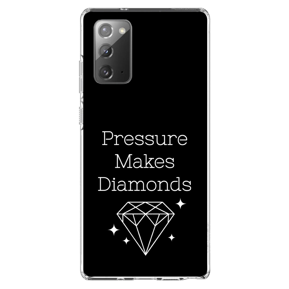 Pressure Makes Diamonds, Black / White Clear Shockproof iPhone Case, view 7