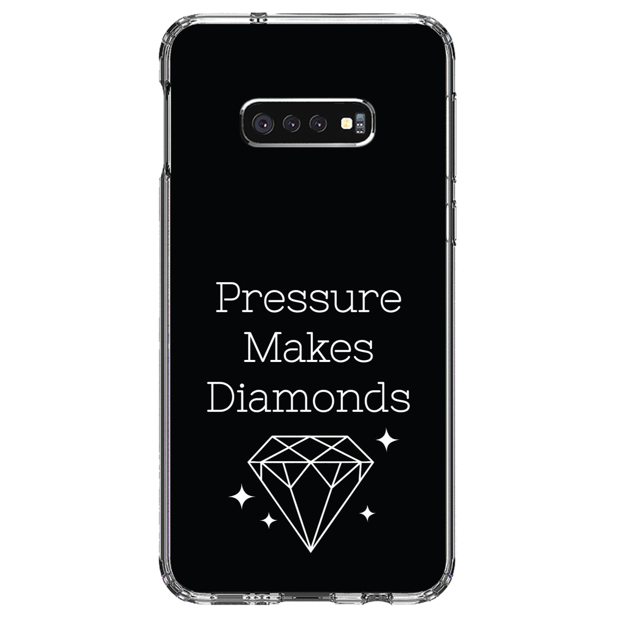 Pressure Makes Diamonds, Black / White Clear Shockproof iPhone Case, view 18
