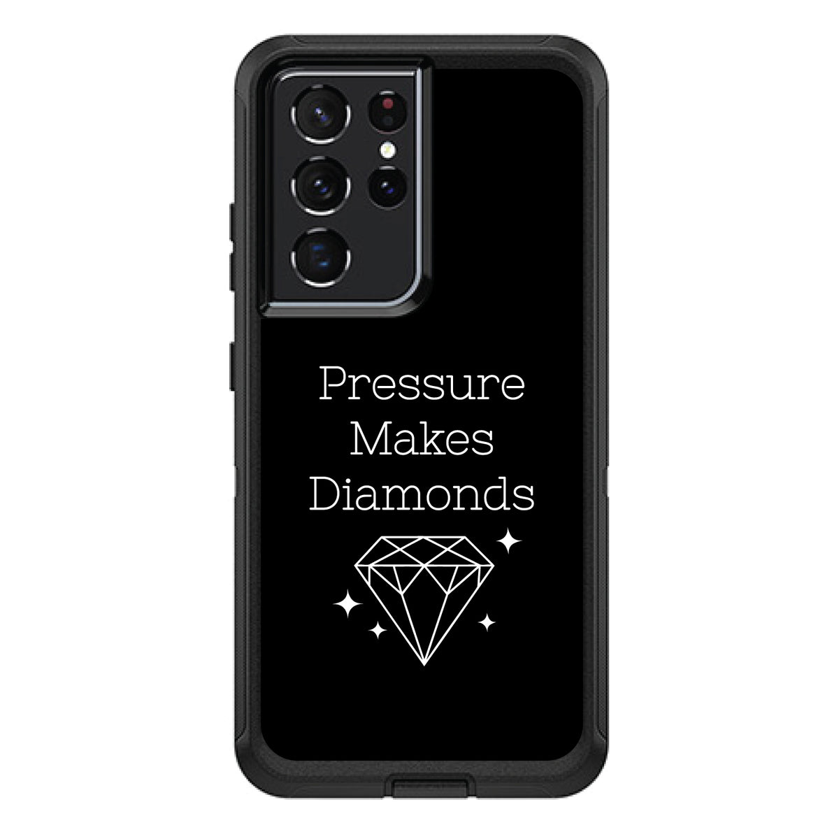 Pressure Makes Diamonds, Black / White OtterBox Defender Case for iPhone & Galaxy, view 7