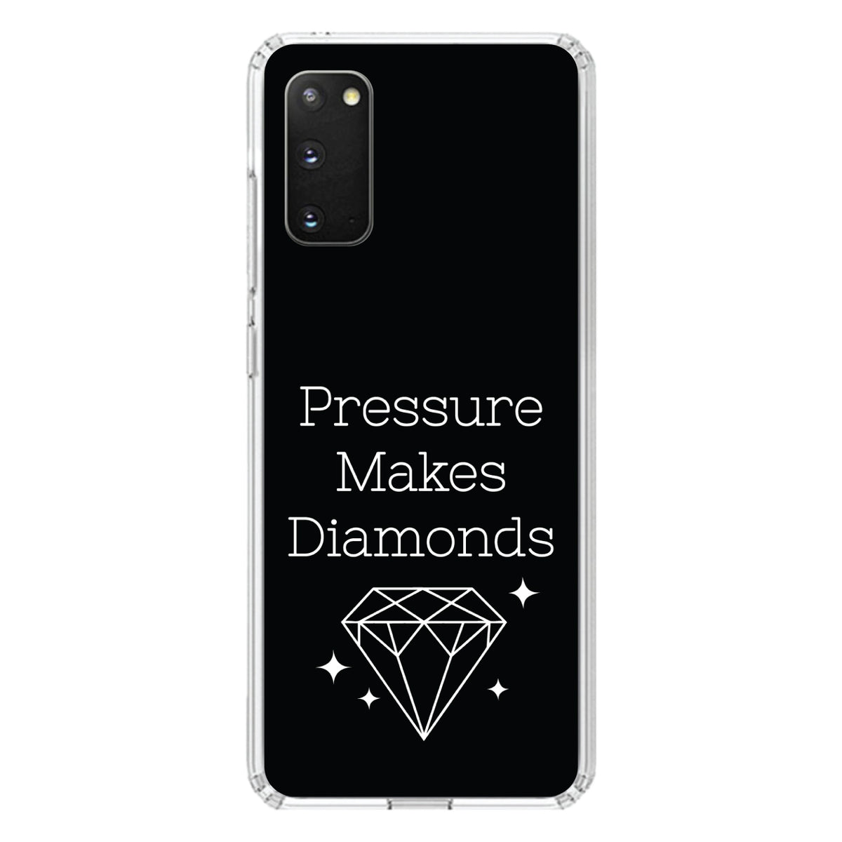 Pressure Makes Diamonds, Black / White Clear Shockproof iPhone Case, view 13