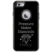 DistinctInk™ OtterBox Defender Series Case for Apple iPhone / Samsung Galaxy / Google Pixel - Pressure Makes Diamonds - Black / White