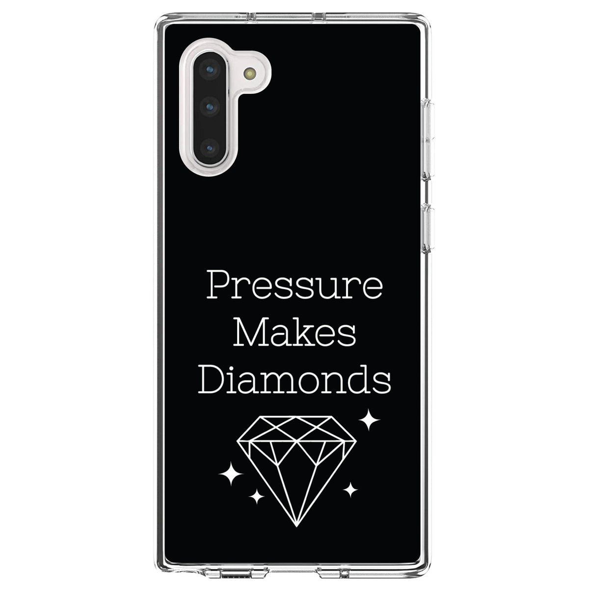 Pressure Makes Diamonds, Black / White Clear Shockproof iPhone Case, view 9