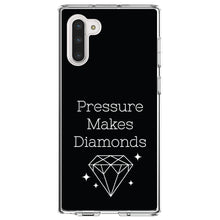 DistinctInk® Clear Shockproof Hybrid Case for Apple iPhone / Samsung Galaxy / Google Pixel - Pressure Makes Diamonds - Black / White