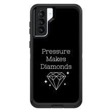 DistinctInk™ OtterBox Defender Series Case for Apple iPhone / Samsung Galaxy / Google Pixel - Pressure Makes Diamonds - Black / White