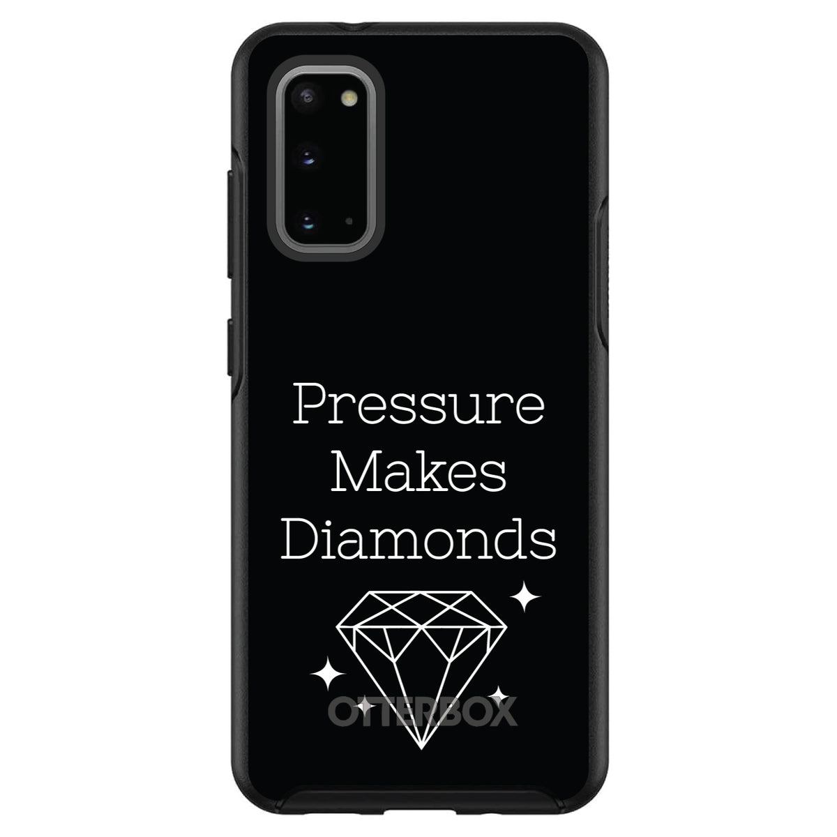 Pressure Makes Diamonds, Black / White OtterBox Symmetry Case for iPhone & Galaxy, view 5