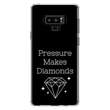 DistinctInk® Clear Shockproof Hybrid Case for Apple iPhone / Samsung Galaxy / Google Pixel - Pressure Makes Diamonds - Black / White
