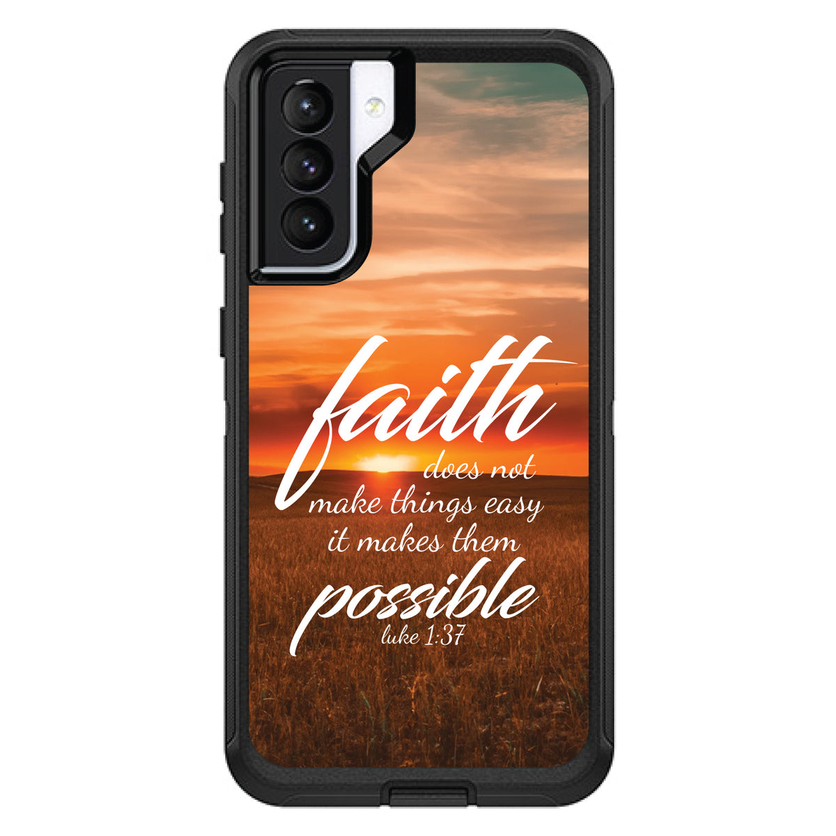 Luke 1:37, Faith Does Not Make Things Easy, It Makes Them Possible OtterBox Defender Case for iPhone & Galaxy, view 5