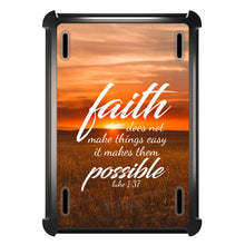 DistinctInk™ OtterBox Defender Series Case for Apple iPad / iPad Pro / iPad Air / iPad Mini - Luke 1:37 - Faith Does Not Make Things Easy, It Makes Them Possible