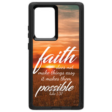 DistinctInk™ OtterBox Defender Series Case for Apple iPhone / Samsung Galaxy / Google Pixel - Luke 1:37 - Faith Does Not Make Things Easy, It Makes Them Possible