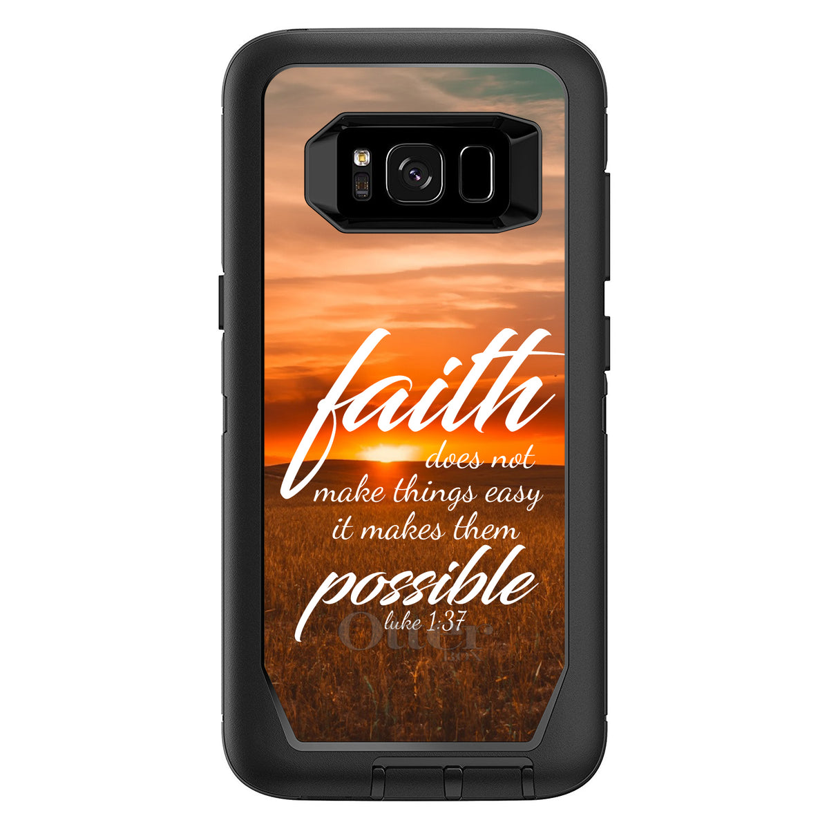 Luke 1:37, Faith Does Not Make Things Easy, It Makes Them Possible OtterBox Defender Case for iPhone & Galaxy, view 12