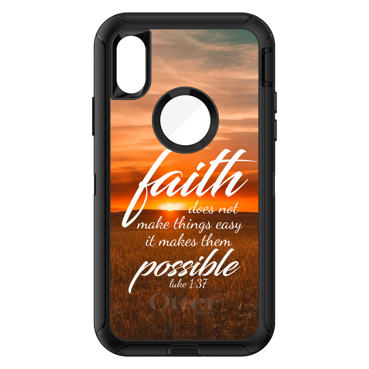 Luke 1:37, Faith Does Not Make Things Easy, It Makes Them Possible OtterBox Defender Case for iPhone & Galaxy, view 3