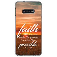 DistinctInk® Clear Shockproof Hybrid Case for Apple iPhone / Samsung Galaxy / Google Pixel - Luke 1:37 - Faith Does Not Make Things Easy, It Makes Them Possible