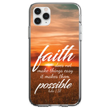DistinctInk® Clear Shockproof Hybrid Case for Apple iPhone / Samsung Galaxy / Google Pixel - Luke 1:37 - Faith Does Not Make Things Easy, It Makes Them Possible