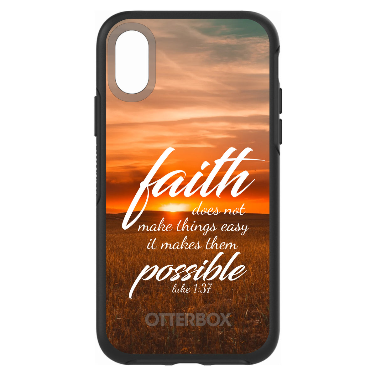 Luke 1:37, Faith Does Not Make Things Easy, It Makes Them Possible OtterBox Symmetry Case for iPhone & Galaxy, view 4