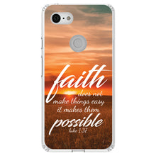 DistinctInk® Clear Shockproof Hybrid Case for Apple iPhone / Samsung Galaxy / Google Pixel - Luke 1:37 - Faith Does Not Make Things Easy, It Makes Them Possible