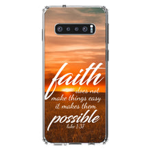 DistinctInk® Clear Shockproof Hybrid Case for Apple iPhone / Samsung Galaxy / Google Pixel - Luke 1:37 - Faith Does Not Make Things Easy, It Makes Them Possible