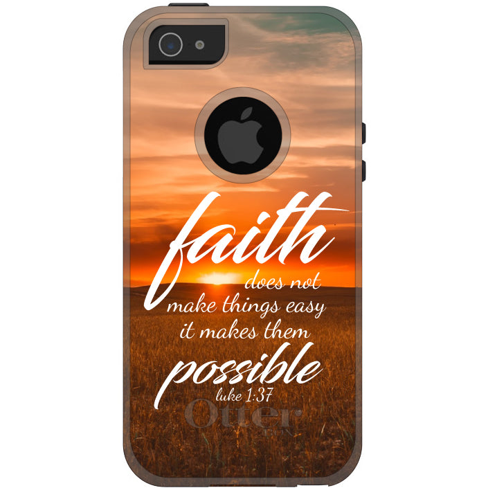 Luke 1:37, Faith Does Not Make Things Easy, It Makes Them Possible OtterBox Commuter Case for iPhone & Galaxy, view 5