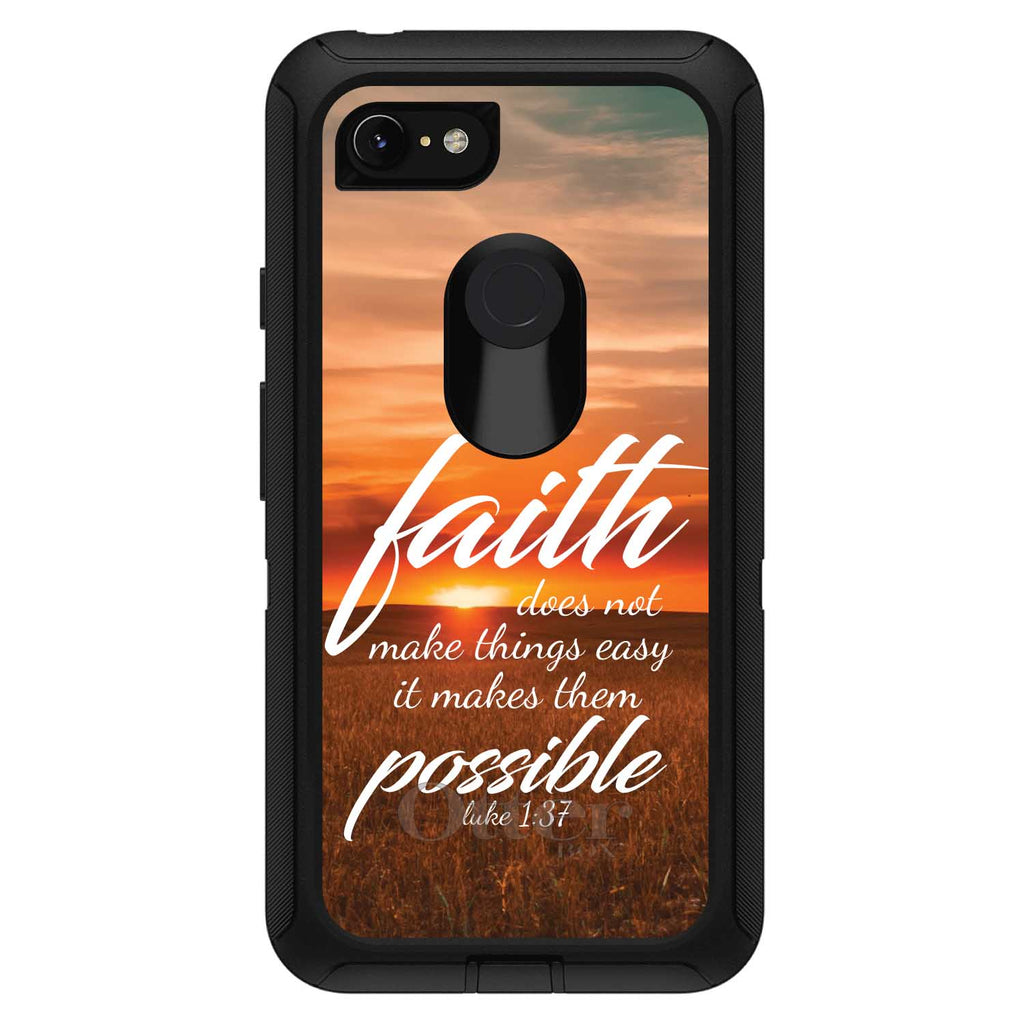 Luke 1:37, Faith Does Not Make Things Easy, It Makes Them Possible OtterBox Defender Case for iPhone & Galaxy, view 18
