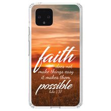 DistinctInk® Clear Shockproof Hybrid Case for Apple iPhone / Samsung Galaxy / Google Pixel - Luke 1:37 - Faith Does Not Make Things Easy, It Makes Them Possible