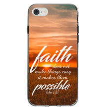 DistinctInk® Clear Shockproof Hybrid Case for Apple iPhone / Samsung Galaxy / Google Pixel - Luke 1:37 - Faith Does Not Make Things Easy, It Makes Them Possible