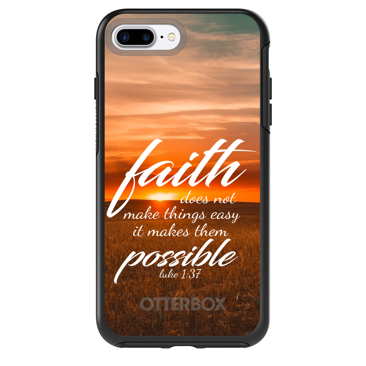 Luke 1:37, Faith Does Not Make Things Easy, It Makes Them Possible OtterBox Symmetry Case for iPhone & Galaxy, view 2