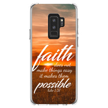 DistinctInk® Clear Shockproof Hybrid Case for Apple iPhone / Samsung Galaxy / Google Pixel - Luke 1:37 - Faith Does Not Make Things Easy, It Makes Them Possible